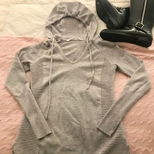Athleta Merino Gray Tunic Hoodie
